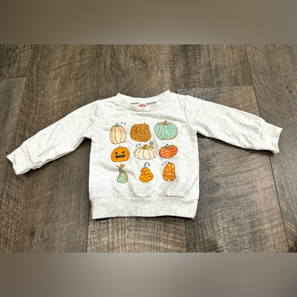Baby crewneck sweatshirt pumpkin fall 6-9 m